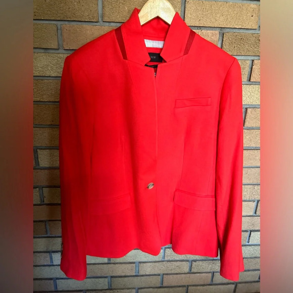 NWT J. Crew Regent Wool Blend Orange Blazer Single Button Jacket Women’s Size 16 - Picture 2 of 6
